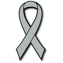 Magnet Me Up Support Brain Cancer Awareness Grey Ribbon Magnet Decal, 3.5x7 In, Vinyl Automotive Magnet