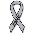 thumbnail image 1 of Magnet Me Up Support Brain Cancer Fighter Grey Ribbon Magnet Decal, 3.5x7 In, Vinyl Automotive Magnet, 1 of 2