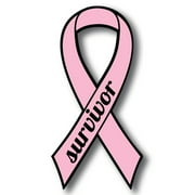 Magnet Me Up Support Breast Cancer Survivor Pink Ribbon Magnet Decal , 3.5x7 In, Vinyl Automotive Magnet