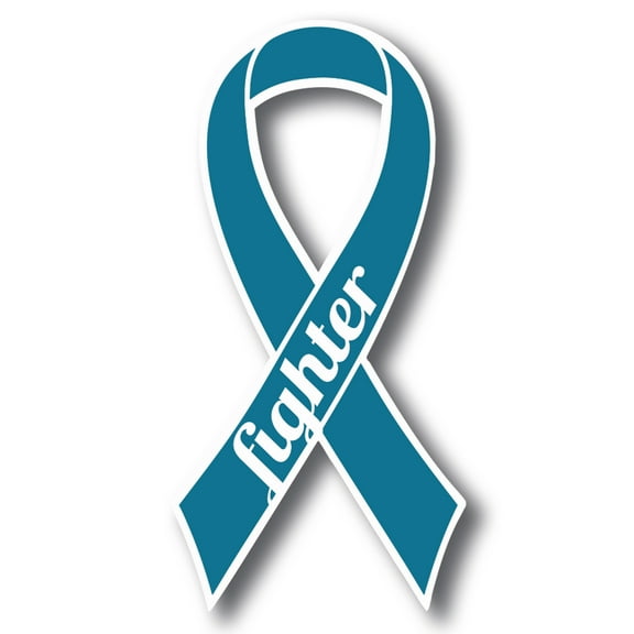 Magnet Me Up Support Cervical and Ovarian Cancer Fighter Teal Ribbon Magnet Decal, 3.5x7 In, Vinyl Automotive Magnet