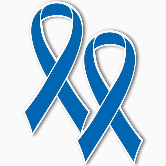 Magnet Me Up Support Colon Cancer Awareness Blue Ribbon Magnet, 3.5"x7" - 2 Pack