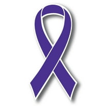 Magnet Me Up Support Hodgkins Lymphoma and Testicular Cancer Awareness Violet Ribbon Magnet Decal, 3.5x7 In, Vinyl Automotive Magnet