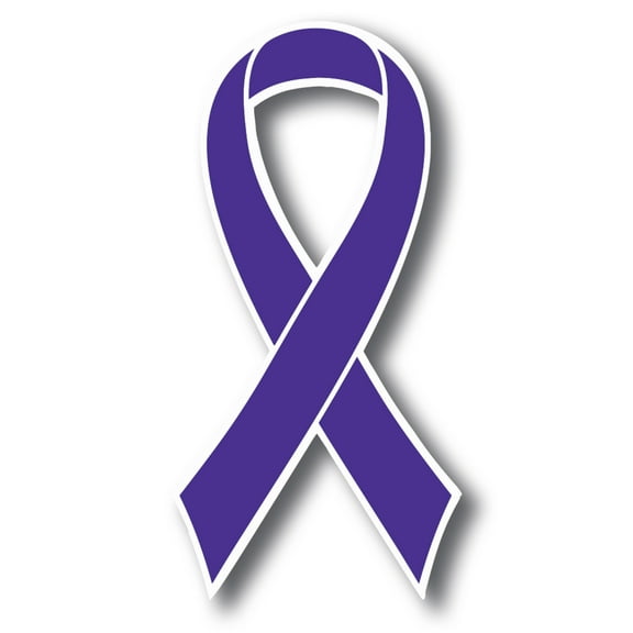 Magnet Me Up Support Hodgkins Lymphoma and Testicular Cancer Awareness Violet Ribbon Magnet Decal, 3.5x7 In, Vinyl Automotive Magnet