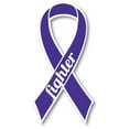 thumbnail image 1 of Magnet Me Up Support Hodgkins Lymphoma and Testicular Cancer Fighter Violet Ribbon Magnet Decal, 3.5x7 In, Vinyl Automotive Magnet, 1 of 2
