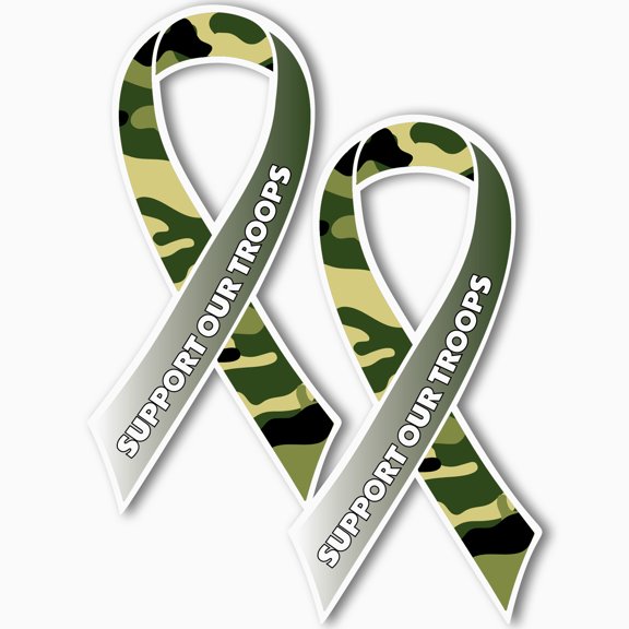 Magnet Me Up Support Our Troops Military Patriotic Ribbon Magnet 3.5"x7", 2 Pack