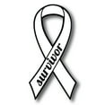 thumbnail image 1 of Magnet Me Up Support White Lung Cancer Survivor White Ribbon Magnet Decal, 3.5x7 In, Vinyl Automotive Magnet, 1 of 7
