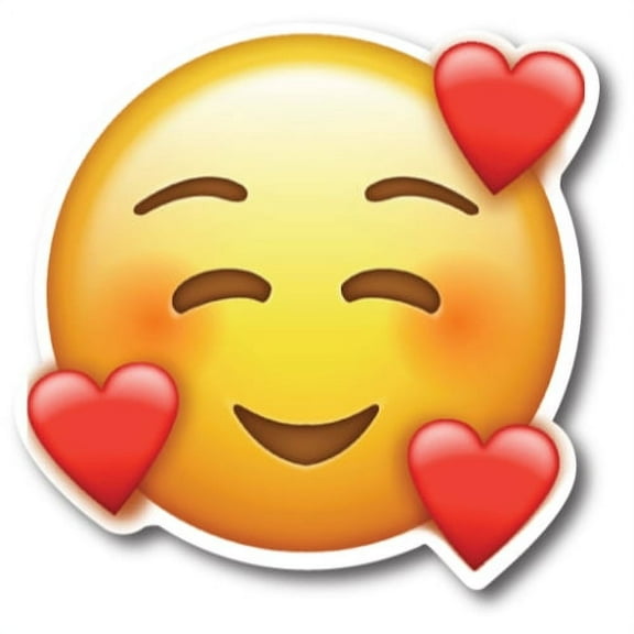 Magnet Me Up Surrounding Hearts Smiley Emoji Magnet Decal Perfect for Car or Truck