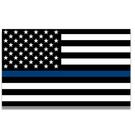 Magnet Me Up Thin Blue Line American Flag Vinyl Automotive Magnet, 7x12 Inches