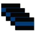 thumbnail image 1 of Magnet Me Up Thin Blue Line Vinyl Magnet Decal, 4x6 inches, Black and Blue, 4PK, 1 of 8