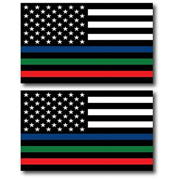Magnet Me Up Thin Line Flag Vinyl Automotive Magnet, 3x5 inches, 2 Pack, Option B