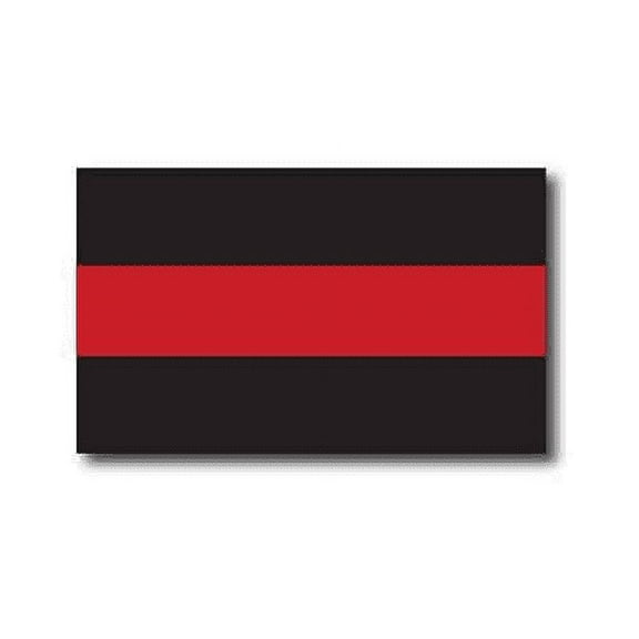 Magnet Me Up Thin Red Line Vinyl Automotive Magnet, 3x5 in, Black and Red