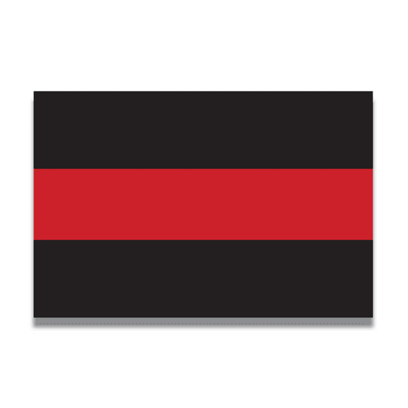 Magnet Me Up Thin Red Line Vinyl Magnet Decal, 4x6 Inches, Red and Black