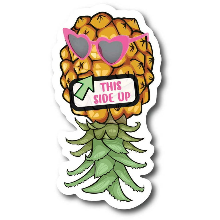 Magnet Me Up Upside Down Pineapple Magnet Decal, Pink and Yellow, 4x6 inch, Heavy Duty Automotive Magnet for Car Truck SUV or Any Other Magnetic