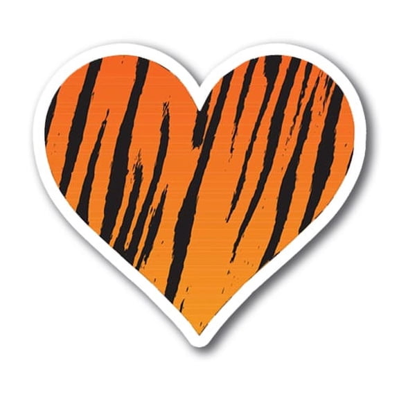 Magnet Me Up Tiger Print Heart Magnet Decal, 5 Inches, Heavy Duty Automotive Magnet For Car Truck SUV Or Any Other Magnetic Surface