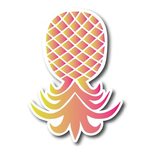 Magnet Me Up Upside Down Pineapple Magnet Decal, Pink and Yellow, 4x6 In,  Vinyl Automotive Magnet 