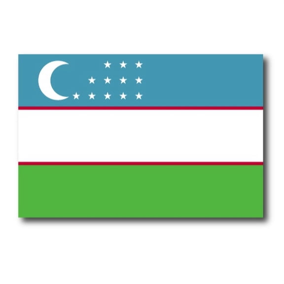 Magnet Me Up Uzbekistan Flag Vinyl Automotive Magnet Decal, 4x6 Inches