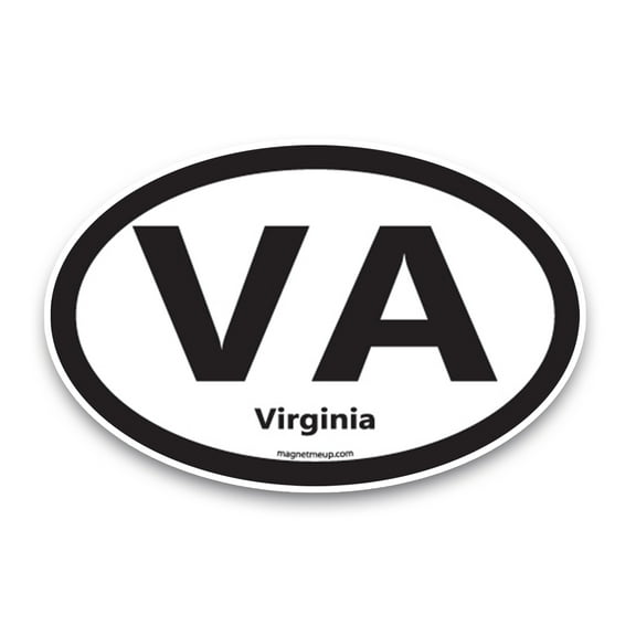 Magnet Me Up VA Virginia US State Oval Magnet Decal, 4x6 In, Vinyl Automotive Magnet