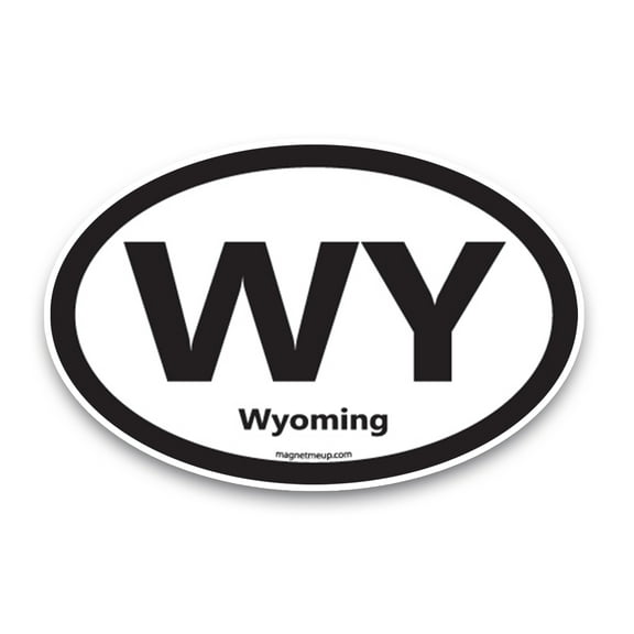 Magnet Me Up WY Wyoming US State Oval Magnet Decal, 4x6 In, Vinyl Automotive Magnet
