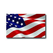 Magnet Me Up Waving American Flag Vinyl Magnet, 3x5 in, Red, White & Blue