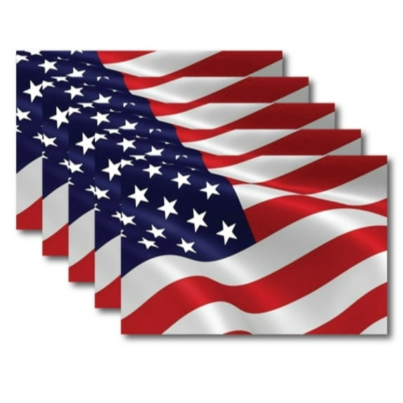 Magnet Me Up Waving American Flag Vinyl Magnet 4x6 Inches, Red, White, Blue, 5PK