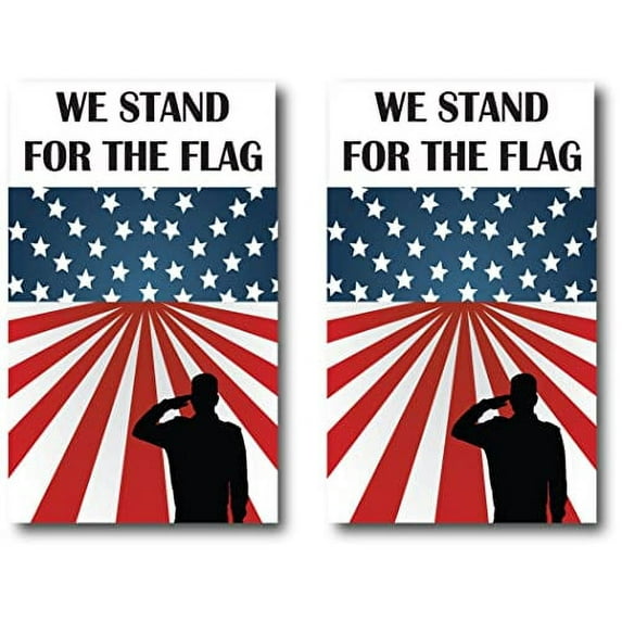 Magnet Me Up We Stand For The Flag Vinyl Automotive Magnet, 3x5 in, 2 Pk