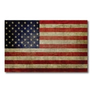 Magnet Me Up Weathered American Flag Vinyl Automotive Magnet Decal, 5x8 In, Red, White and Blue