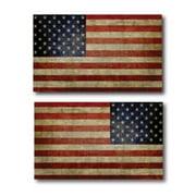Magnet Me Up Weathered and Reversed Weathered American Flag Vinyl Magnet, 3x5 Inc, Opposing 2 Pk