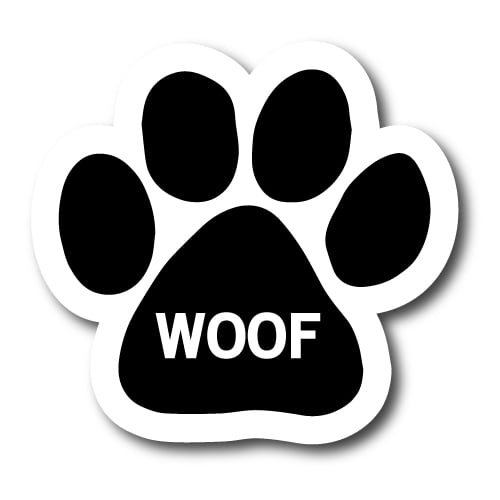 Magnet Me Up Woof Pawprint Magnet Decal, 5 Inch, Vinyl Automotive Magnet