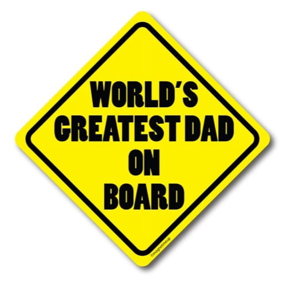 Magnet Me Up World's Greatest Dad on Board Magnet Decal, 5x5 I, Vinyl Automotive Magnet