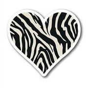 Magnet Me Up Zebra Print Heart Magnet Decal, 5 Inches, Heavy Duty Automotive Magnet For Car Truck SUV Or Any Other Magnetic Surface
