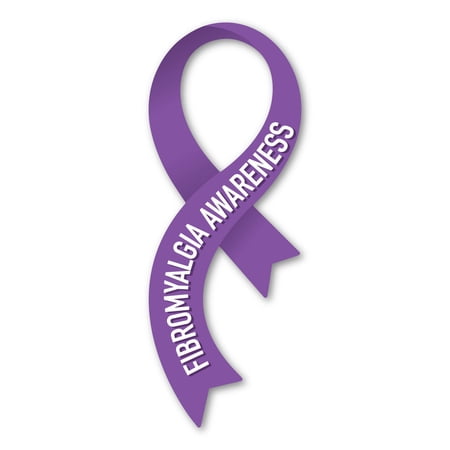 Magnet, Ribbon Shaped Magnet, Fibromyalgia Awareness, Support (Stylized Ribbon Design), 2.5" x 6.5"