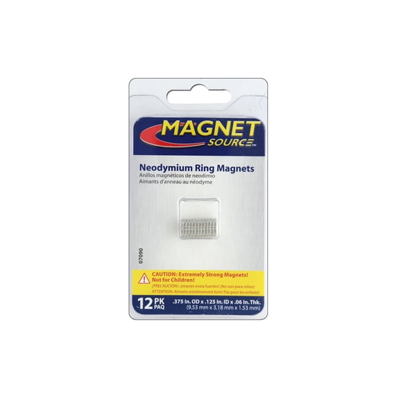 The Magnet Source Neodymium Magnet Ring 3/8"12pc