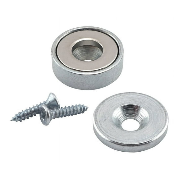 Master Magnetics 7573 Neodymium Steel Round Latch Magnet Kit 23 lbs. Capacity