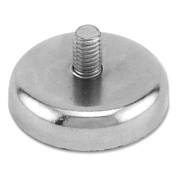 Magnet Source 456-NACM126 Round Base Magnet with Male Thread, Silver ...