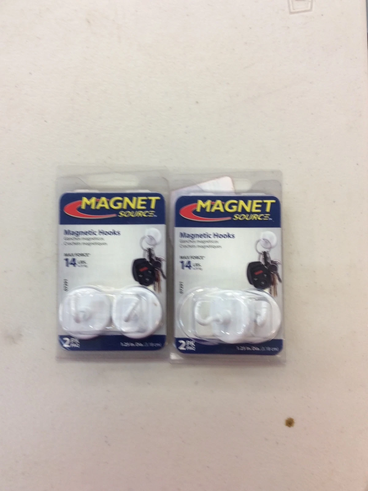 Magnet Source Magnetic Hooks 2 Packs Of 2, 4 Hooks Total (K3)