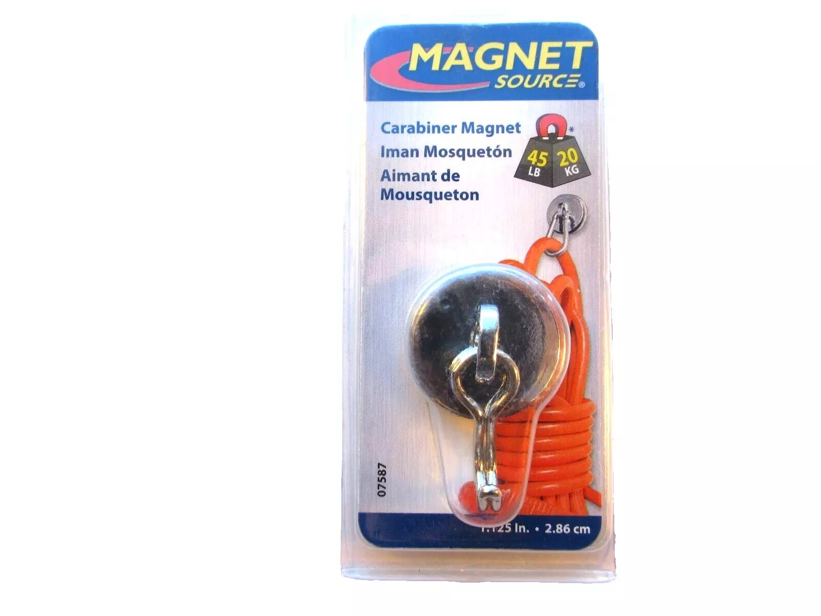 Magnet Source Neodymium Magnet & Hook Clip, 45 Lb 2.86 Cm Dia Master Magnet New