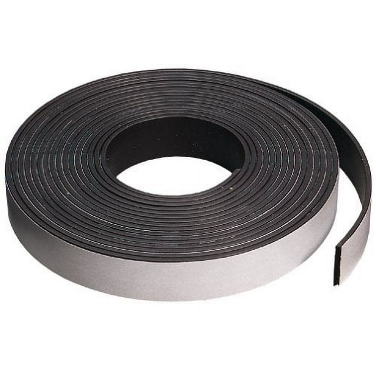 Magnet Me Up Self Adhesive Flexible Magnetic Tape, 1/2 inch Wide, 1/6 inch Thick, 10 ft Long Magnet Roll, used for Crafts, DIY P Black