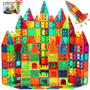 Magnet Toys for kids 128 Piece Set 128 Pcs Magnet Building Tiles Clear Magnetic 3D Blocks Construction , Creativity Beyond Imagination, Gift