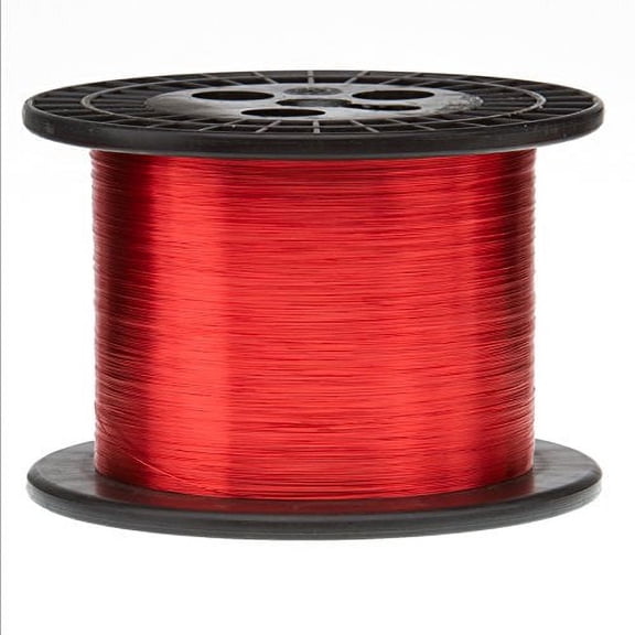 Magnet Wire, Heavy Build Enameled Copper Wire, 30 AWG, 5.0 Lbs, 15660' Length, 0.0117" Diameter,Red$$Electrical