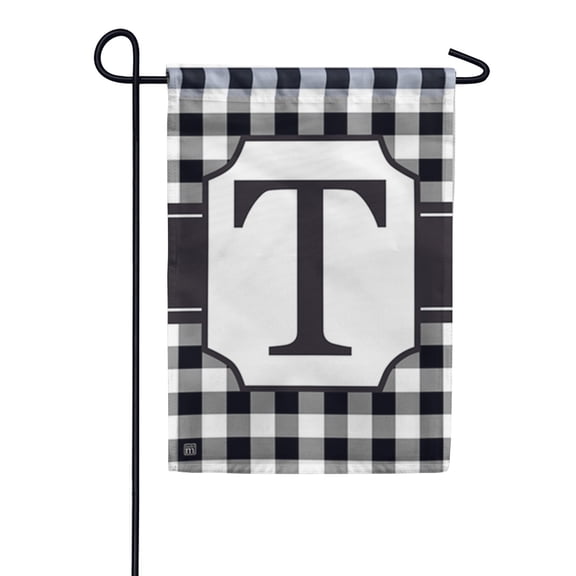 Magnet Works Garden Flag - Checkered Monogram T