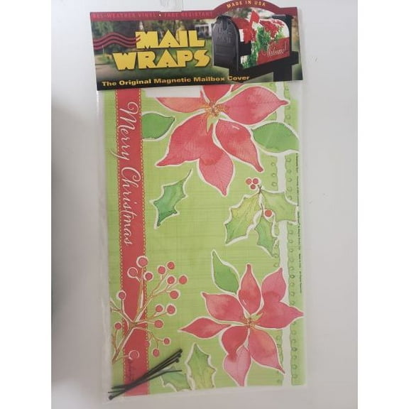 Magnet Works Magnetic Mailbox Cover - Christmas Flower Poinsettia Mailwrap