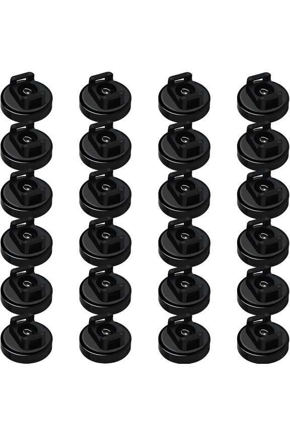 Magnet Zip Tie Mount Magnetic Ties 25LBS Strong Multipurpose Wire Cable Holder Clips Management for Home Office Marine Electrical Wiring (Black, 24 Piece)