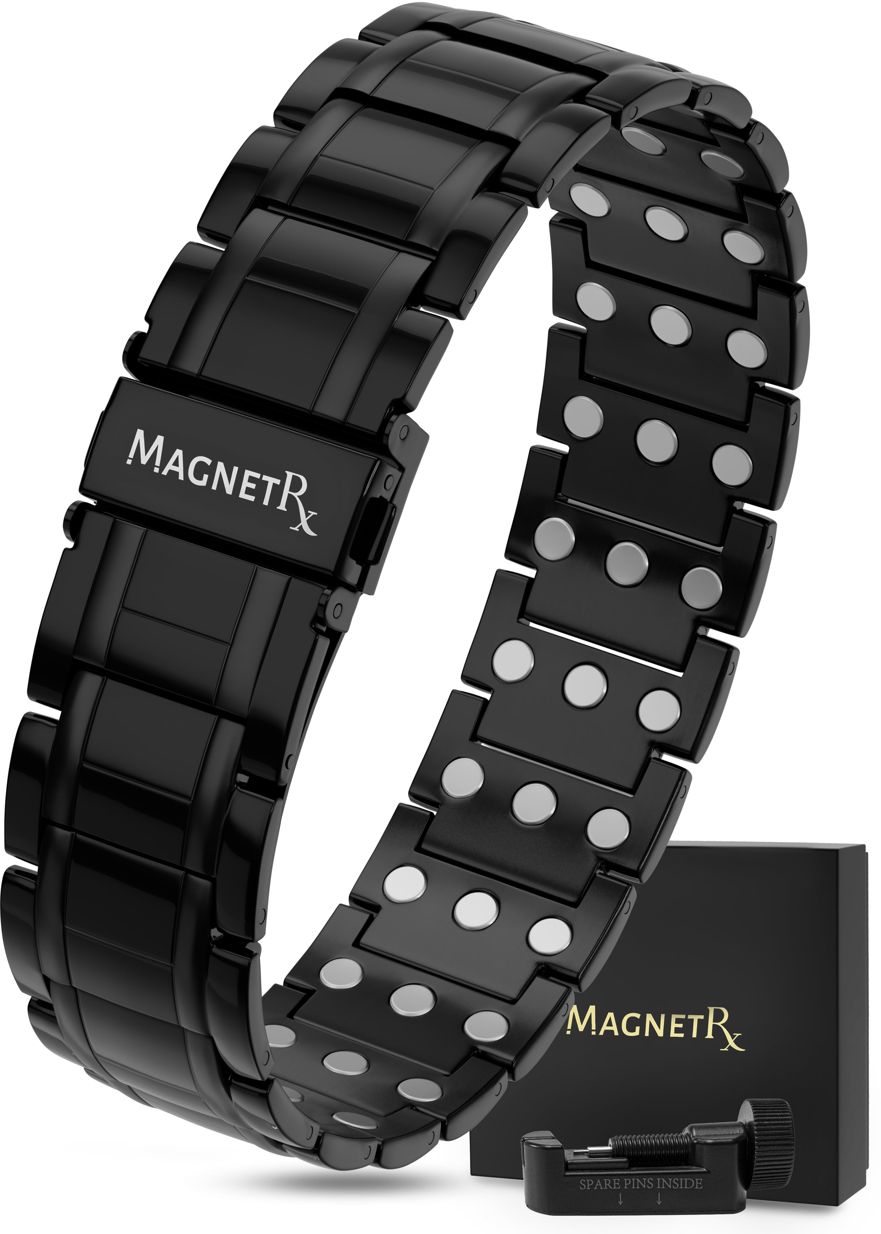 MagnetRX® Bracciale Magnetico Donna – Bracciale Magnetico Terapeutico da Donna ad Alta Potenza – Braccialetto in Titanio Regolabile con Regola Cinturino Incluso (Argento e Oro