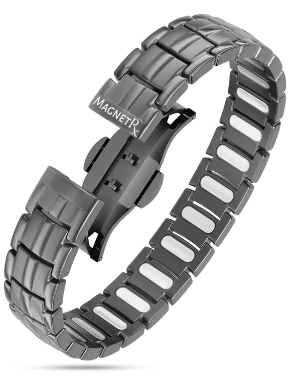 Bracelets for Men — EllipseMAX Designed in USA & Patent Pending — Premium Titanium Mens Bracelet & Adjustable Length (Gunmetal)