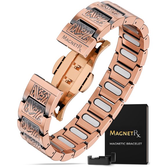 MagnetRX Copper Viking Bracelet for Men EllipseMAX 5X Strength 5,000 Gauss Magnets Premium Mens Copper Bracelet with Adjustable Length (Viking Style)
