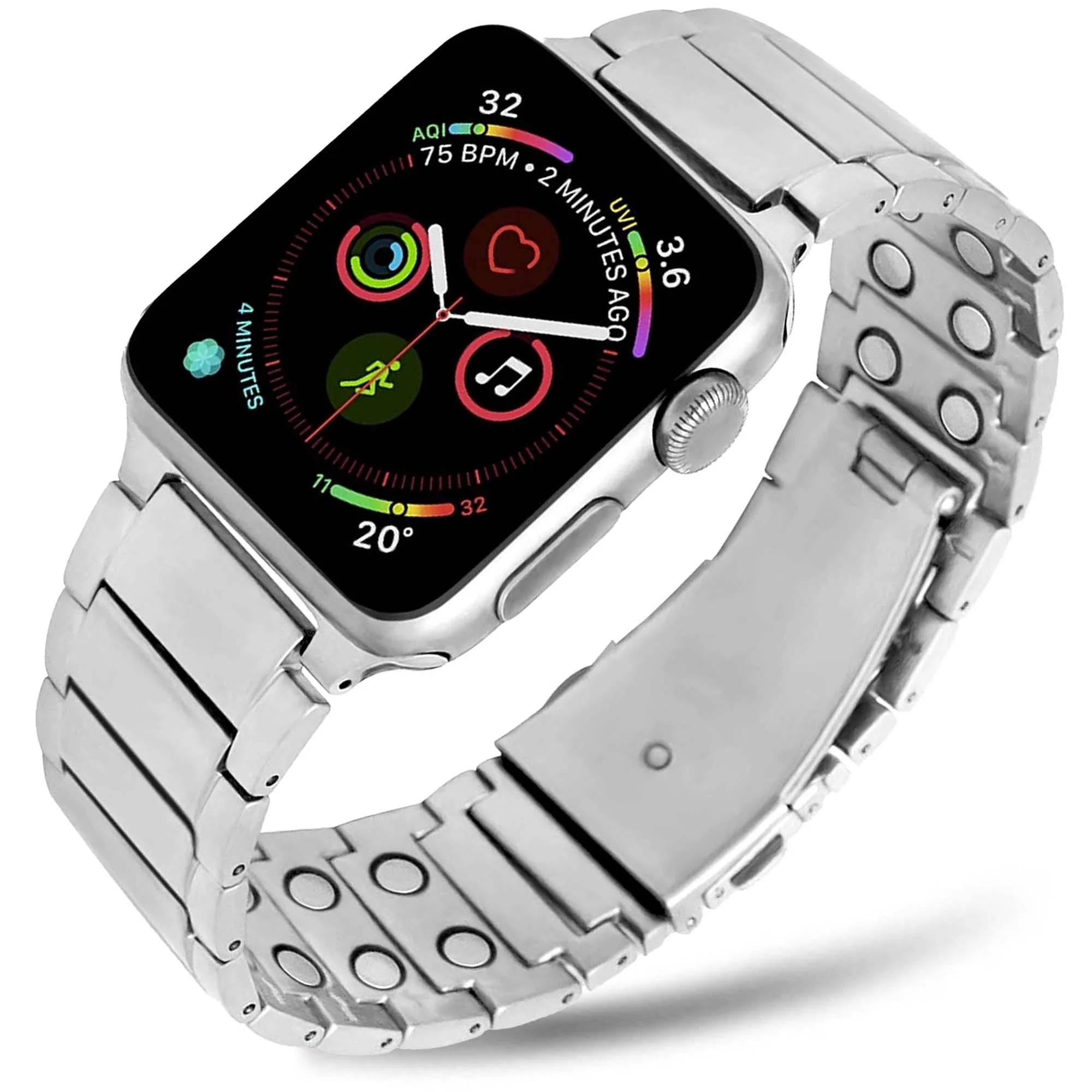 MagnetRX Magnetic Therapy Apple Watch Band - 316L Stainless Steel Ultra Strength Magnet Therapy Watch Band Compatible for Apple Watch Series 7/6/5/4/3