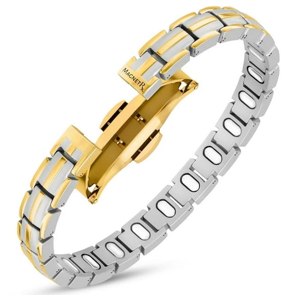 MagnetRX Bracelets for Women — EllipseMAX Designed in USA & Patent Pending — Premium Titanium Womens Bracelet & Adjustable Length (Silver/Gold)