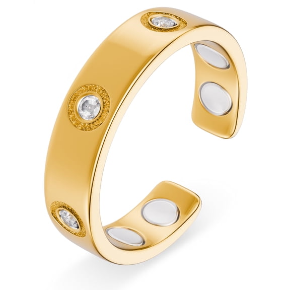 MagnetRX Magnetic Rings for Women  Crystal Accent Ring with Neodymium Magnets (Gold | Size: 10)