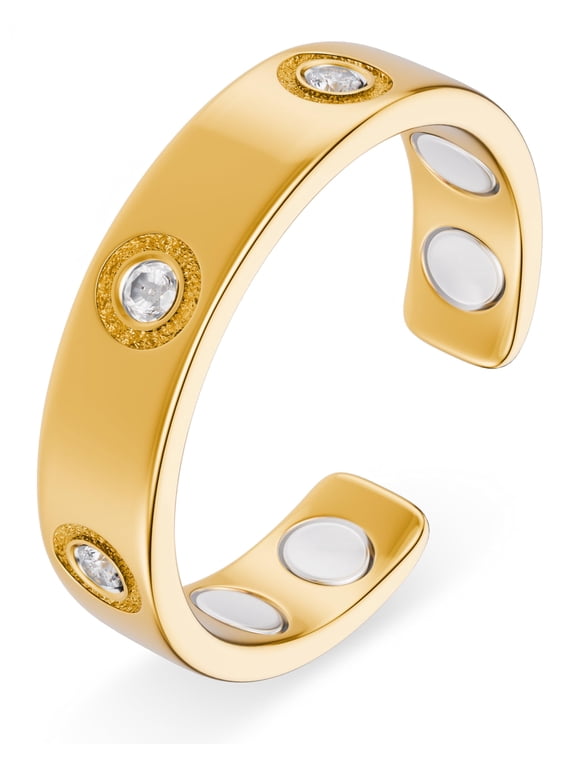 Magnetic Rings for Women Crystal Accent Ring with Neodymium Magnets