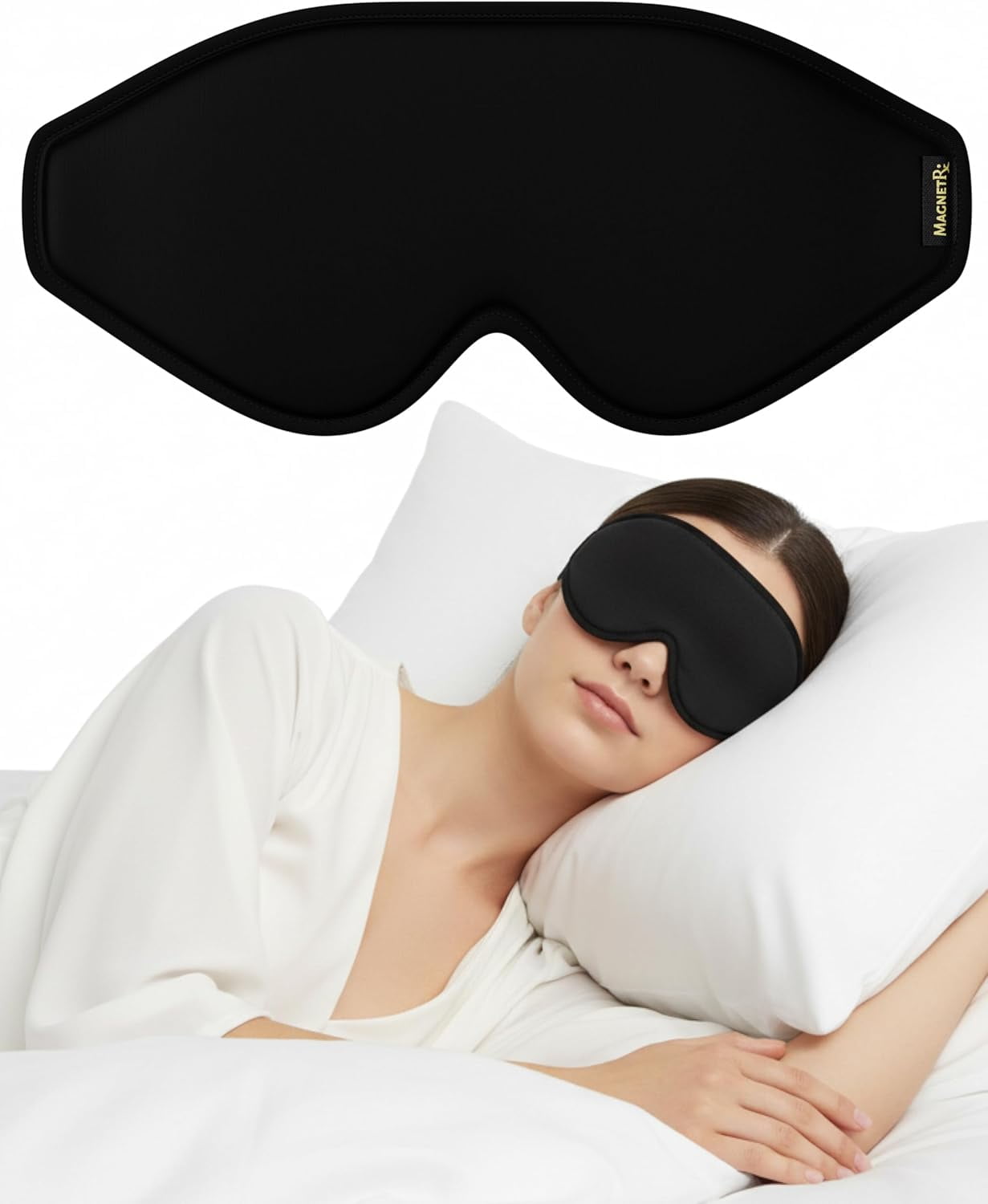 MagnetRX® Magnetic Sleeping Mask – Effective Magnetic Sleep Masks for Men & Women with 11 Neodymium Magnets – 100% Blackout Sleep Mask for Deep Relaxation, Travel & Meditation